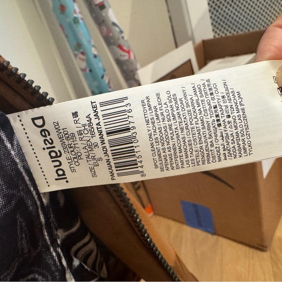 Desigual Tan/Brown Fuax Leather Jacket - Picture 5 of 10